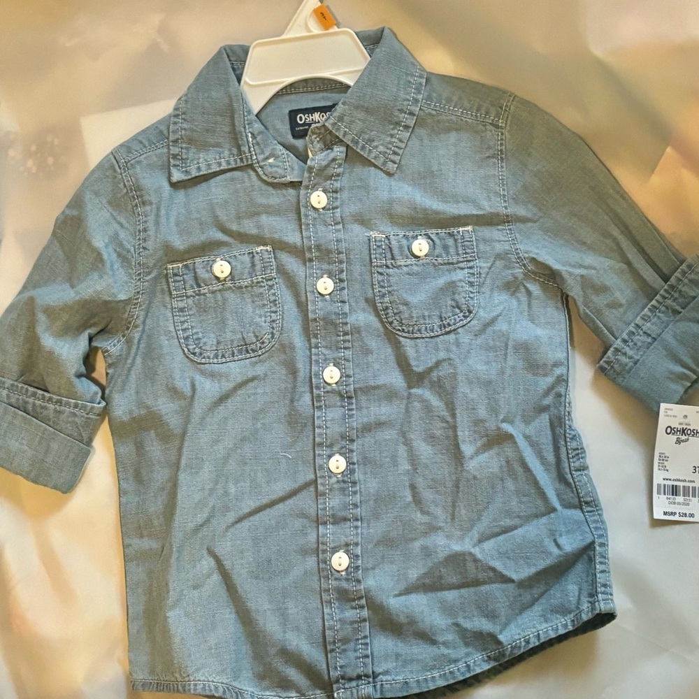 New with Tags - OshKosh Short Sleeved Jean Polo - 3T